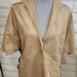 Vintage Marjone Faux Suede Cape Jacket